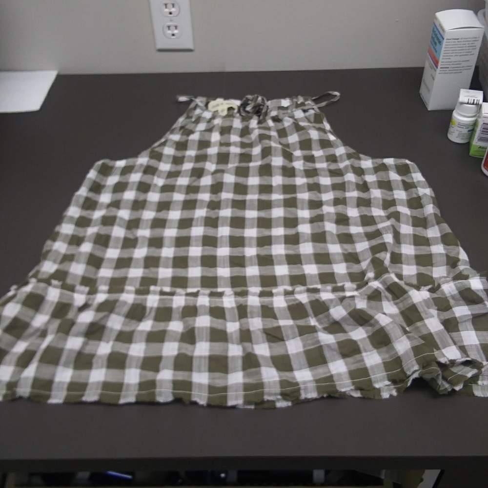 NWT Anthropologie Cloth Stone Gingham Large Tank